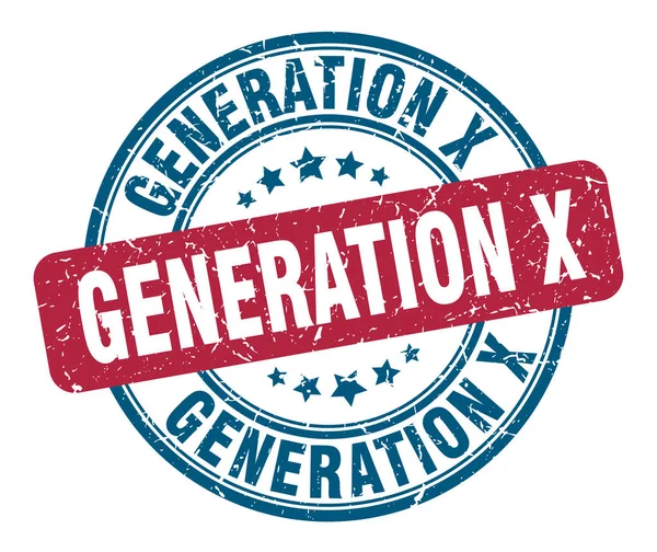 X generáció bélyegzője. Generation x forduló grunge jel. x generáció — Stock Vector