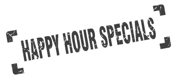 Happy Hour Specials stämpel. Happy Hour Specials Square grunge tecken. Happy Hour Specials — Stock vektor
