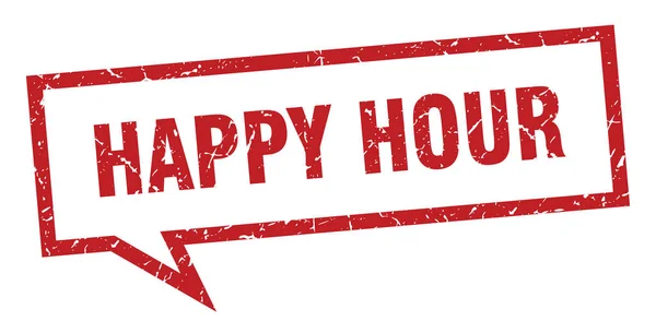 Signe happy hour. happy hour bulle de discours carré. happy hour — Image vectorielle