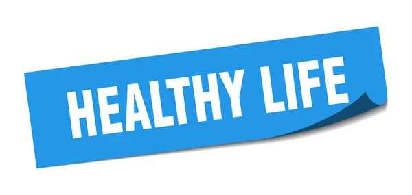 건강한 생활 스티커. 건강한 생활 광장 고립 기호. 건강한 삶 — 스톡 벡터
