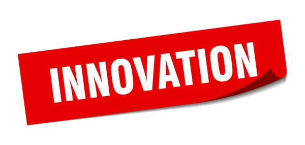 Autocollant innovation. innovation carré isolé signe. innovation — Image vectorielle