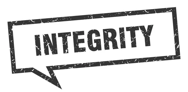 Integrity sign. integrity square speech bubble. integrity — Stock Vector