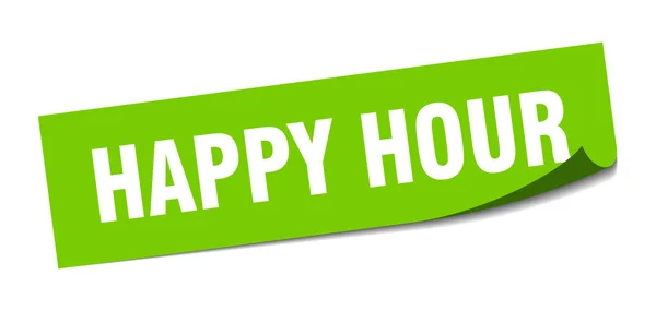 Happy Hour klistermärke. Happy Hour fyrkantig isolerad skylt. Happy Hour — Stock vektor