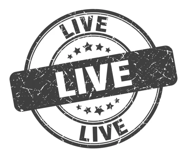 Live stamp. live round grunge sign. live — Stock Vector