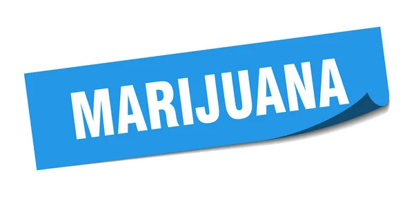 Marihuana-Aufkleber. Marihuana-Quadrat isoliert Zeichen. Marihuana — Stockvektor