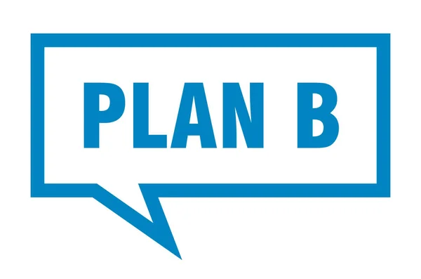 Plan-B-Zeichen. Plan b quadratische Sprechblase. Plan b — Stockvektor