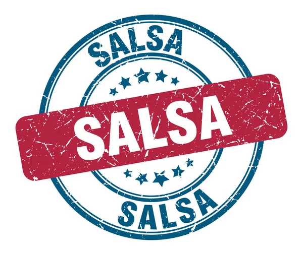 Timbre de salsa. salsa ronde signe de grunge. salsa — Image vectorielle