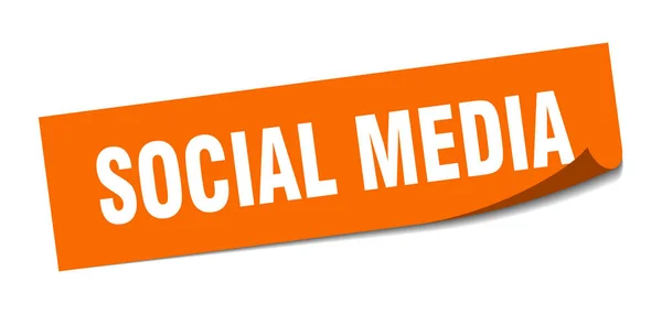 Adesivo de mídia social. mídia social quadrado sinal isolado. redes sociais — Vetor de Stock