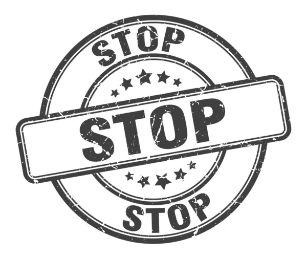 Stop-Stempel. Stop-Round-Grunge-Schild. Stopp — Stockvektor