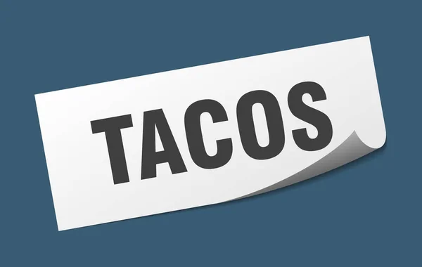 Tacos sticker. tacos square isolated sign. tacos — Stock Vector