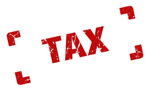 税印。税正方形グランジ記号。税 — ストックベクタ