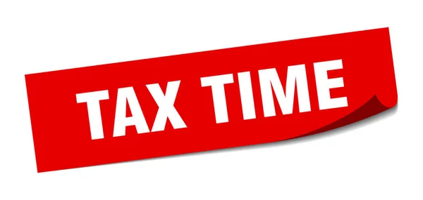 Αυτοκόλλητο χρόνου φορολογίας. μεμονωμένο σημείο του φορολογικού χρονικού τετραγώνου. φορολογικό χρόνο — Διανυσματικό Αρχείο