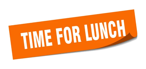 Time for lunch sticker. time for lunch square isolated sign. time for lunch — Stock Vector