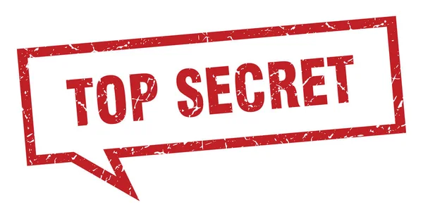 Top secret sign. top secret square speech bubble. top secret — Stock Vector