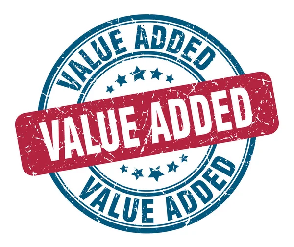 Σφραγίδα προστιθέμενης αξίας. προστιθέμενη αξία στρογγυλό σύμβολο γκραντζ. προστιθέμενη αξία — Διανυσματικό Αρχείο