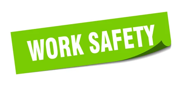 Наклейка безопасности работы. Охрана труда квадратный изолированный знак. безопасность труда — стоковый вектор