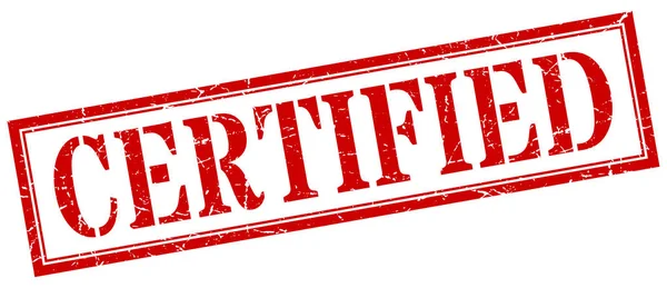Сертифицированная марка. сертифицированный квадратный гранж знак. Сертифицированные — стоковый вектор