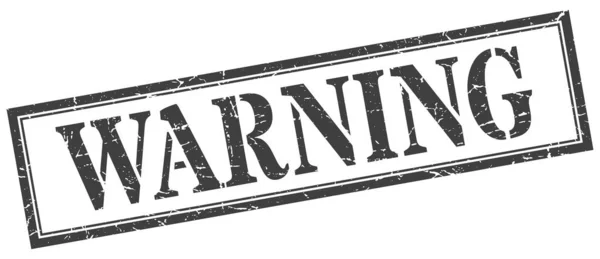 Предупреждающая марка. предупреждающий квадратный гранж знак. предупреждение — стоковый вектор