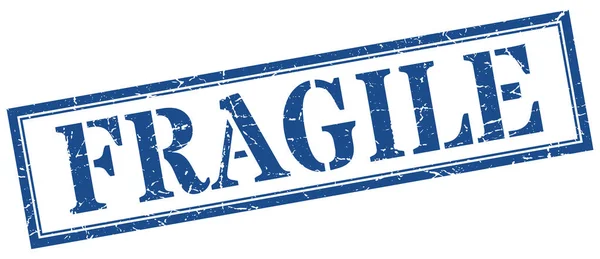 Sello frágil. signo de grunge cuadrado frágil. frágil — Vector de stock