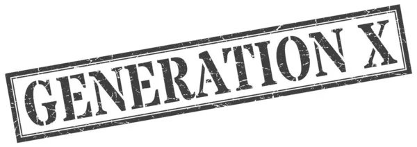 X generáció bélyegzője. Generation x négyzetes grunge jel. x generáció — Stock Vector