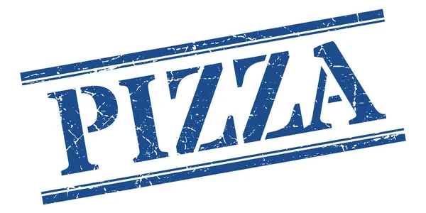 Timbro della pizza. pizza quadrata segno grunge. pizza — Vettoriale Stock