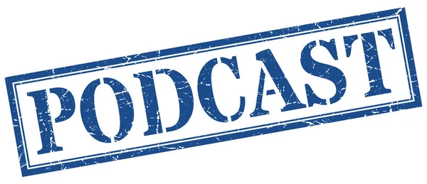 Podcasté razítko. podcastové čtvercové znamení. Podcast — Stockový vektor