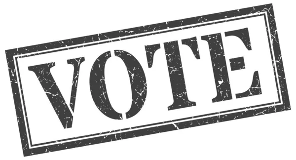 Stempla głosowego. głosowanie kwadrat grunge znak. Głosowania — Wektor stockowy