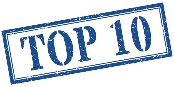 Top 10 timbres. top 10 carré signe grunge. top 10 — Image vectorielle