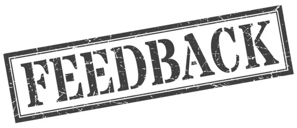 Selo de feedback. feedback sinal grunge quadrado. feedback —  Vetores de Stock