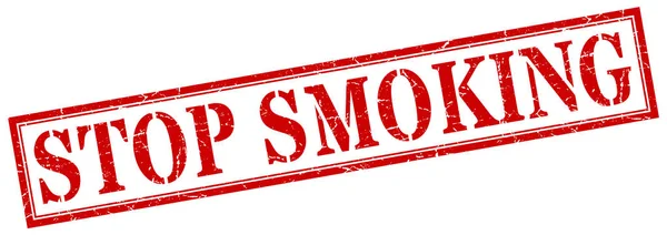 Schluss mit dem Rauchen. Stoppt das Rauchen quadratischer Grunge-Schilder. Rauchen aufhören — Stockvektor