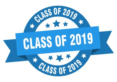 2019 şerit sınıfı. sınıf 2019 yuvarlak mavi işareti. 2019 sınıfı