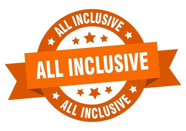 All inclusive ribbon. all inclusive round orange sign. all inclusive — Stock Vector