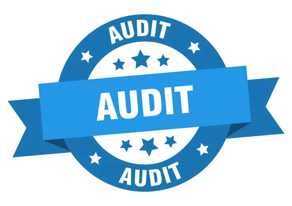 Ruban d'audit. audit rond signe bleu. audit — Image vectorielle