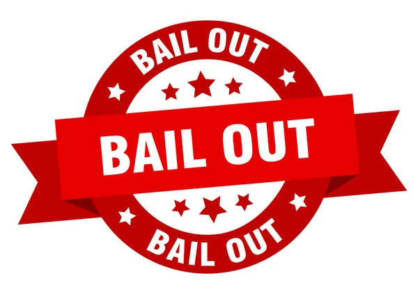 Bail uit lint. bail out ronde rode teken. bail out — Stockvector