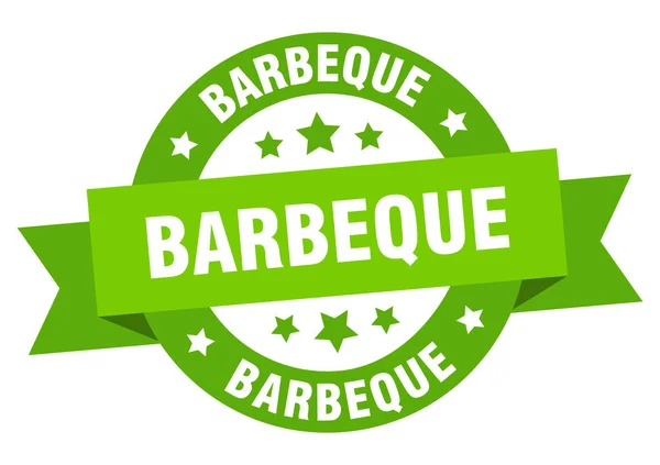 Ruban de barbecue. barbecue rond signe vert. barbecue — Image vectorielle