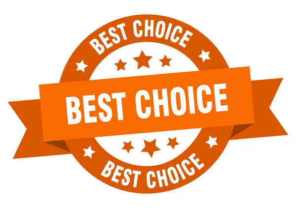 Beste keuze lint. beste keuze ronde oranje teken. beste keuze — Stockvector