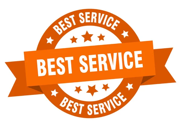 Best service ribbon. best service round orange sign. best service — Stock Vector