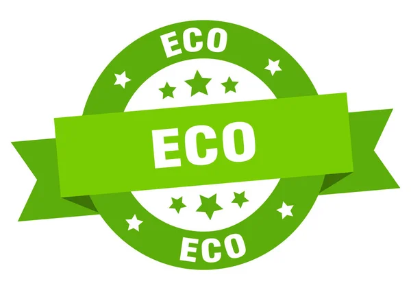 Öko-Band. Umweltfreundliches rundes grünes Schild. Öko — Stockvektor