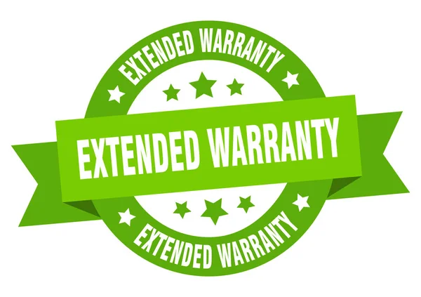 Extended warranty ribbon. extended warranty round green sign. extended warranty — Stock Vector