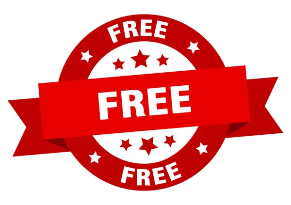 Ruban gratuit. signe rouge rond gratuit. gratuit — Image vectorielle