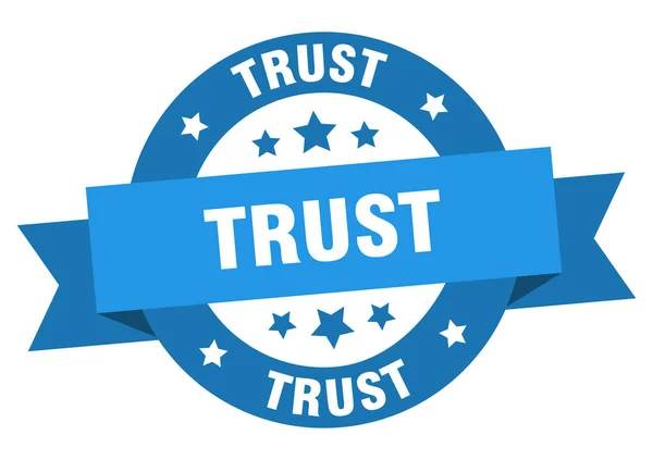 Wstążka zaufania. zaufanie okrągły niebieski znak. Zaufania — Wektor stockowy