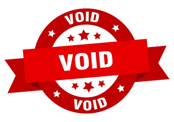 Geçersiz şerit. void yuvarlak kırmızı işareti. Void — Stok Vektör