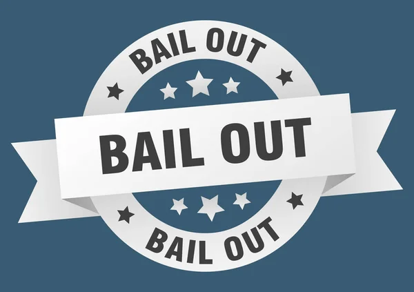 Bail uit lint. bail out ronde witte teken. bail out — Stockvector