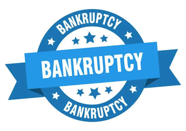 Лента банкротства. банкротство круглый синий знак. банкротство — стоковый вектор