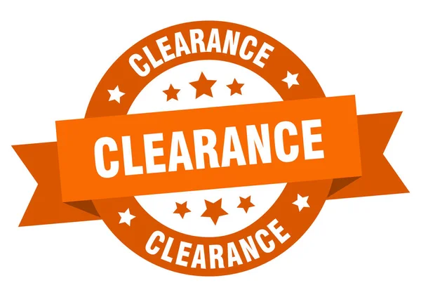 Clearance Ribbon. clearance runda orange tecken. Avslut — Stock vektor