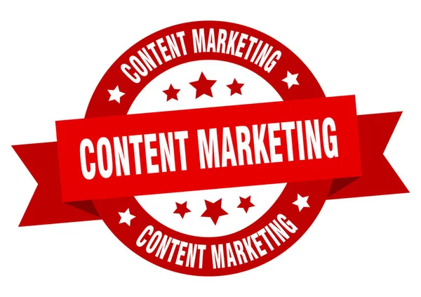 Content Marketing Band. Content Marketing rundes rotes Schild. Content Marketing — Stockvektor