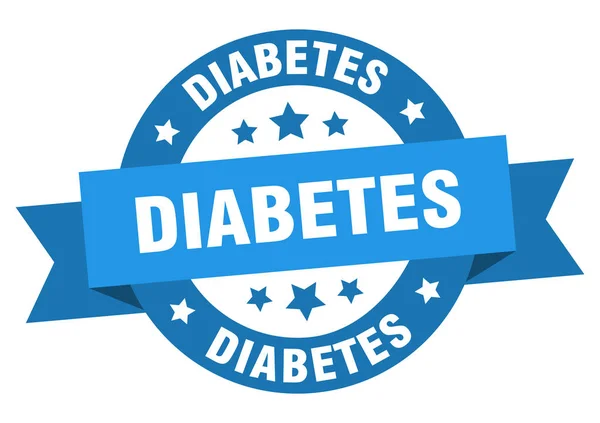 Лента от диабета. диабет круглый синий знак. диабет — стоковый вектор