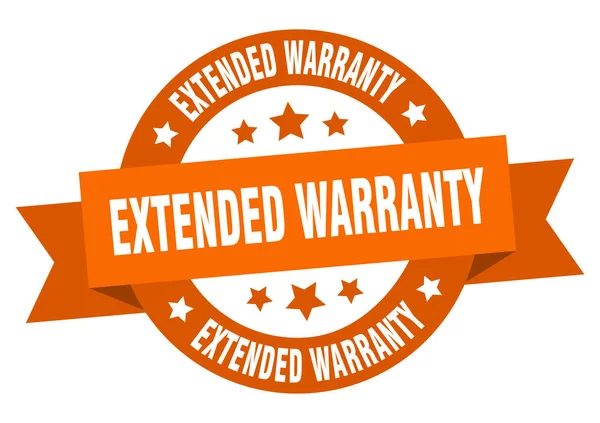Extended warranty ribbon. extended warranty round orange sign. extended warranty — Stock Vector