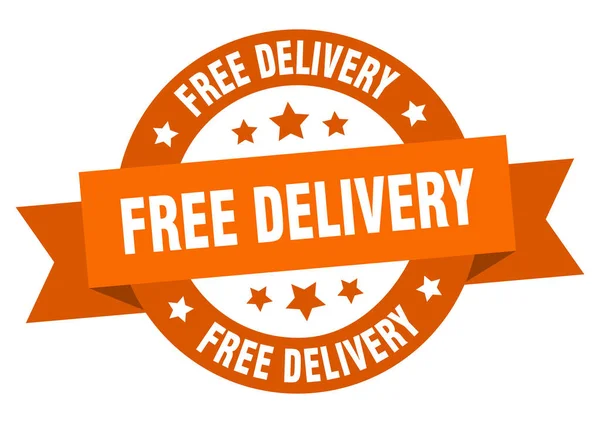 Лента бесплатной доставки. Бесплатная доставка круглый оранжевый знак. бесплатная доставка — стоковый вектор