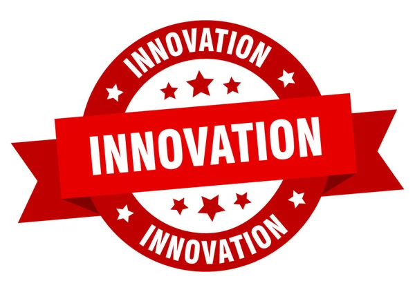 Fita de inovação. inovação redonda sinal vermelho. inovação — Vetor de Stock